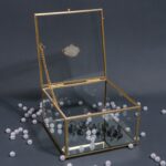 ГОРЫ, стеклянная органайзер-шкатулка, с зеркальным дном, 15х15х8,5 см