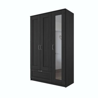 СИРИУС, шкаф платяной 3-дверный, 1 ящик, 1 зеркало, 117х190 см, венге, М3