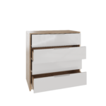 НОРДИК, комод, 4 ящика, дуб сонома/белый