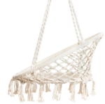 BOHO, гамак-кресло с бахромой, хлопок, без опоры, 82х131см