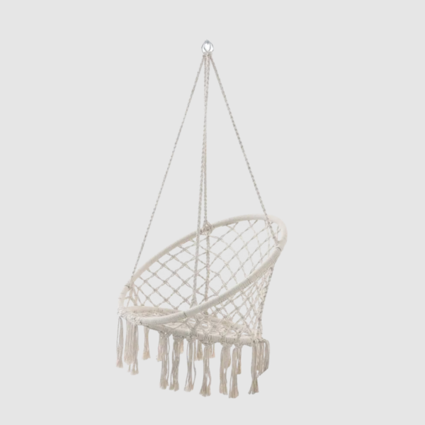 BOHO, гамак-кресло с бахромой, хлопок, без опоры, 82х131см