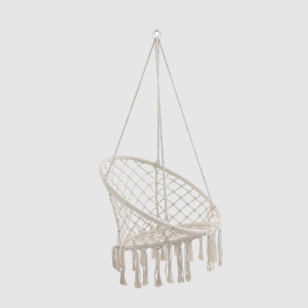 BOHO, гамак-кресло с бахромой, хлопок, без опоры, 82х131см