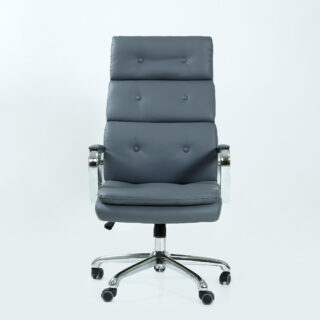 ОФИС K-424, кресло рабочее/для руководителя, серая кожа, газлифт