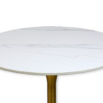 TULIP, стол круглый, 70см, белый мрамор/золотой, М2