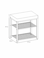 ТОРОНТО 13S, банкетка, каркас черный/сиденье серый, 47x30x49 см