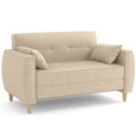 ХЭППИ, мини диван-кровать, велюр, кремовый