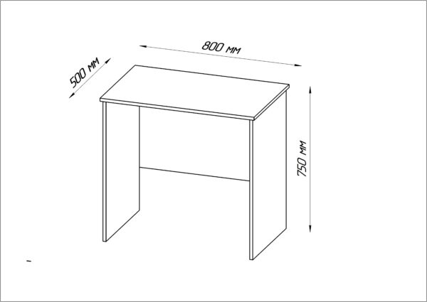 КАСТОР, стол письменный, 80х50см, белый, М