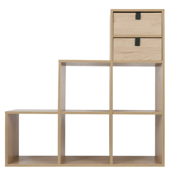 SPACEO KUB, стеллаж, 6 секций (1х2х3), дуб, 104х104х31.5см, М