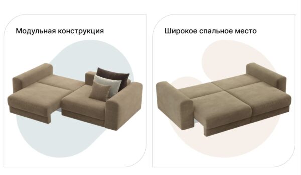 SOLANA Мэдисон, прямой диван-кровать, темно-серый, М4