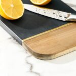 Loftel, доска для подачи из сланца и акации Magistro, 30×15 см, чёрный
