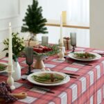 ВИНТЕР, скатерть в клетку, 149х220 см, саржа, красный