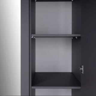 САГА, шкаф платяной 3-дверный, с зеркалом, 132х64х215 см, серый/ясень