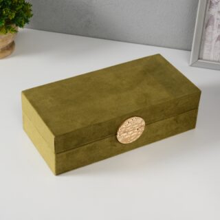 ЯДРО, шкатулка, текстиль, 12х25х7,8 см, зеленый