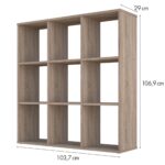 HOME SMART, стеллаж кубический, 3х3, 9 секций, дуб