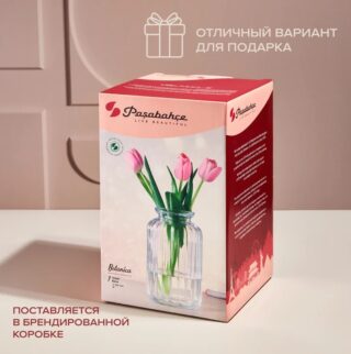 БОТАНИКА, ваза для цветов, 23 см, прозрачный