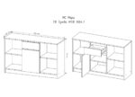 МОРИ, тумба под ТВ, белый, 120.4х40.4х77см, М
