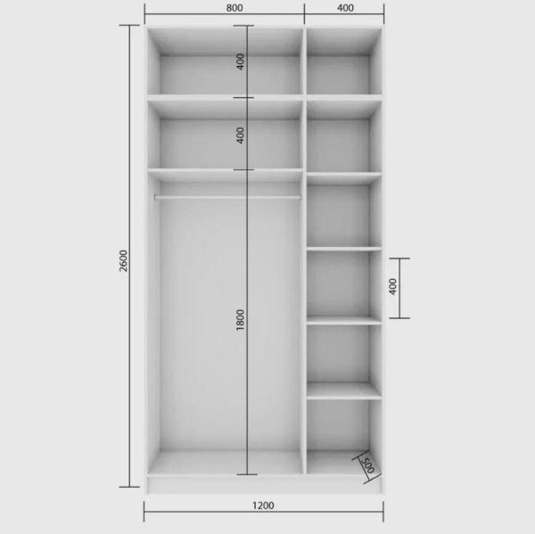 БОСТОН, антресоль, 120х40х52 см, белый, М2