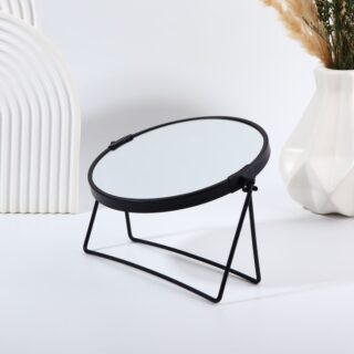 КРУГ, зеркало настольное, двустороннее, с увеличением, 16 см, чёрный