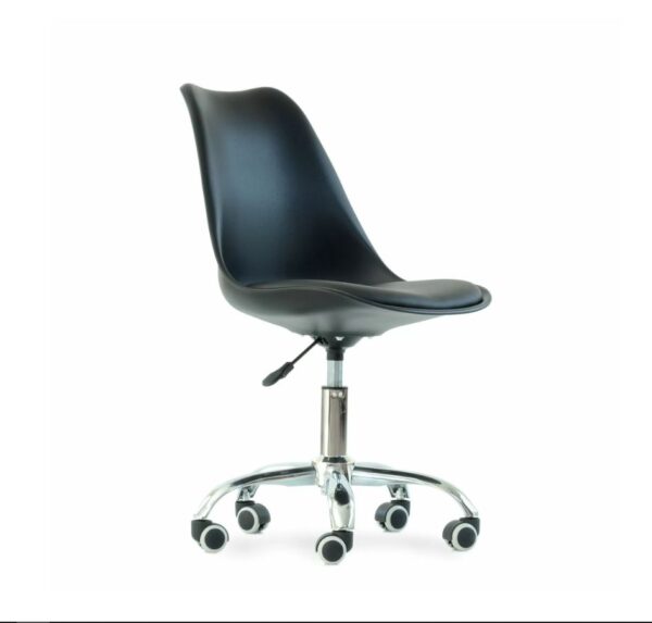EAMES, стул рабочий, N-23 Sephi Roll, экокожа черная, М