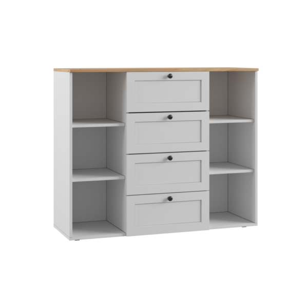 МИШЕЛЬ, комод-комби, белый/дуб крафт, 120х99х42см, М4