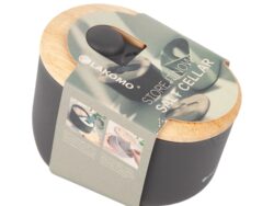 ЛАКОМО, банка с ложкой для специй, 2 отсека, 330 мл, черный