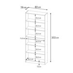 HOME SMART, стеллаж, белый, 80x28x202см, М2