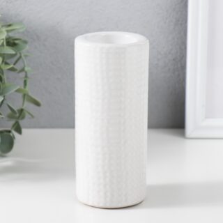 КАПЛИ, подсвечник, керамика, 6,5х14,5 см, белый