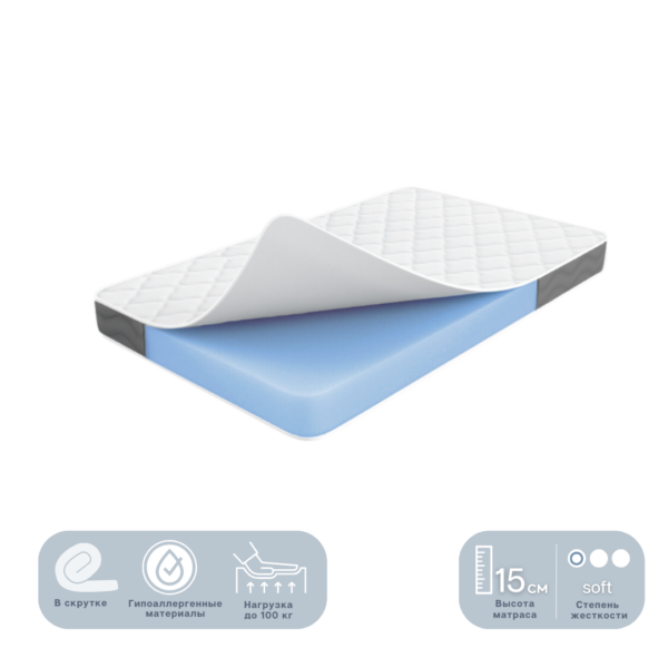 Comfort Foam, матрас ППУ, 90х200, Н15, в скрутке