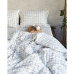 Клетка, комплект постельного белья, 2 спальный, жатый хлопок