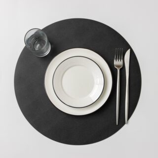 ТЭМ, салфетка сервировочная, круглая, 35 см, чёрный