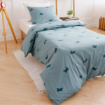 ЙЕРРНА, пододеяльник и наволочка, 150х200/50х70см, синий, самолетики, перкаль