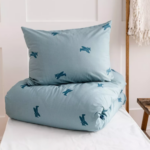 ЙЕРРНА, пододеяльник и наволочка, 150х200/50х70см, синий, самолетики, перкаль