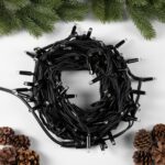 ВИНТЕР Нить, уличная гирлянда, 10 м, IP65, черный, 100 LED, тёплый белый
