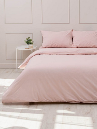 ЙЕРРНА, пододеяльник и 2 наволочки, 200х200/50х70см, пудровый, перкаль