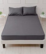 ЙЕРРНА, простыня на резинке, 90х200см, сумерки темный, перкаль