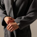 ГРИ САНДРЕ, халат махровый с капюшоном, мужской, р 50, серый