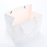 ГИФТ, пакет подарочный с широким дном, 25х19х18 см, белый