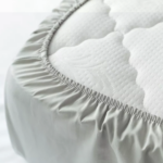 ЙЕРРНА, простыня на резинке 180х200см, светло-серый/антарктика, САТИН