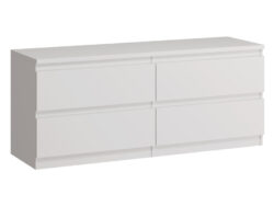 КАСТОР, тумба, 4 ящика, 129х40х54см, белый, М2