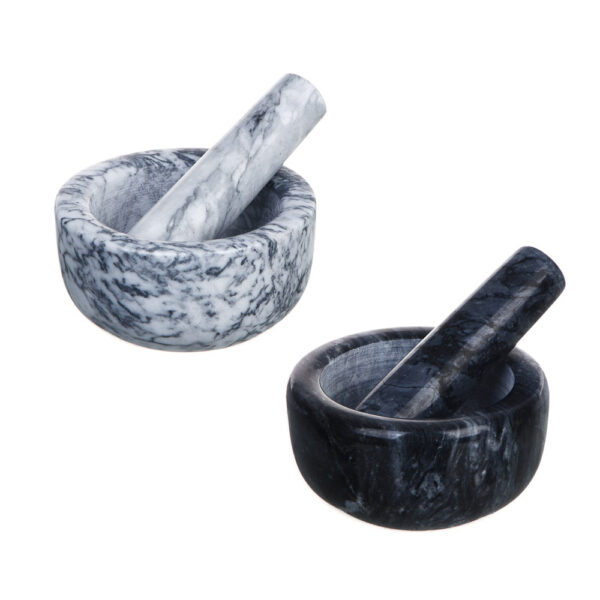 МАРБЛ, ступка с пестиком, 11,5x6 см, мрамор, 2 цвета