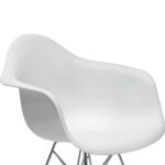 EAMES Steel, кресло с ножками из металла, белый/хром