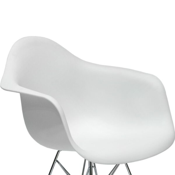 EAMES Steel, кресло с ножками из металла, белый/хром
