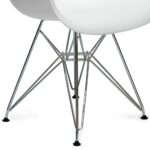 EAMES Steel, кресло с ножками из металла, белый/хром