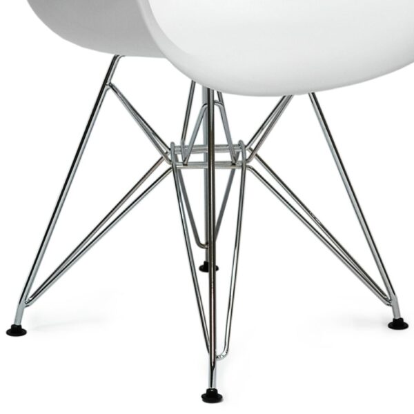 EAMES Steel, кресло с ножками из металла, белый/хром