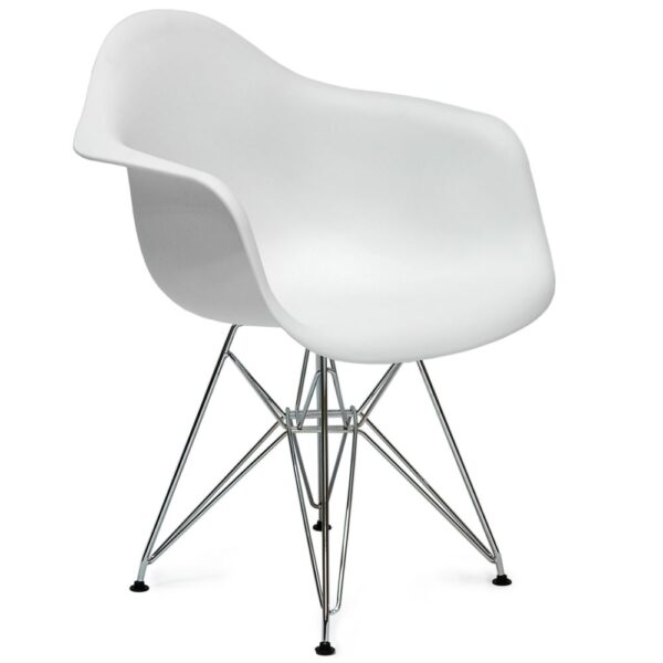 EAMES Steel, кресло с ножками из металла, белый/хром