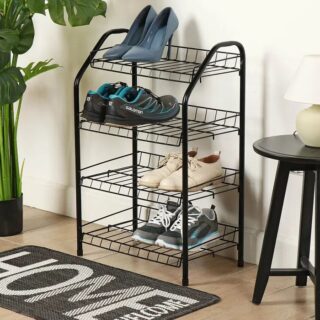 НИКА, полка для обуви, 4 уровня, 46х28х70 см, черный