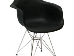 EAMES Steel, кресло с ножками из металла, черный/хром