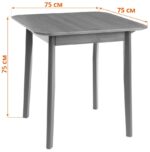 СОНАТА, обеденный стол из массива сосны, 75х75 см, антик/черный