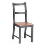 СОНАТА, обеденный комплект из массива сосны, стол и 4 стула, 120х75 см, антик/графит