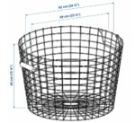 НЭТАДЕ, проволочная корзина с ручками, черный, 58х40см